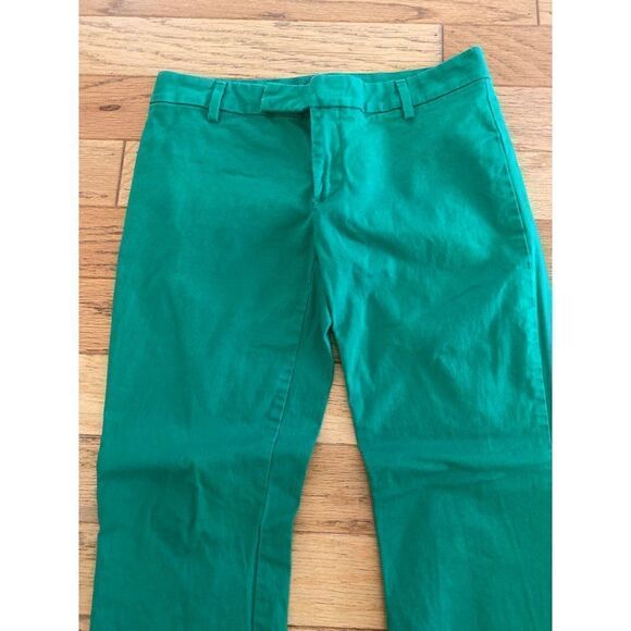 Gap women's green slim cropped cotton stretch low rise straight leg pants size 0 - Picture 2 of 8